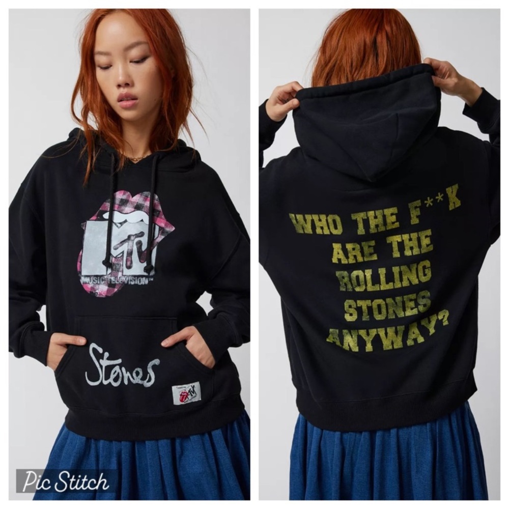 UO The Rolling Stones X MTV Hoodie Sweatshirt NWT Small